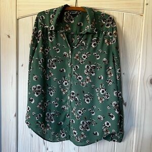 Torrid Green Floral Blouse